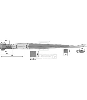 Spjut Skedformat M30 1100mm  Kverneland