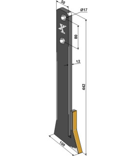 Furrow opener 68°  - Hard metal