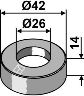 Washer Ø42x14xØ26