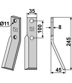 Rotary tine, right model