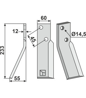 Rotary tine, left model