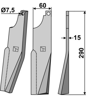 Rotary tine, right model