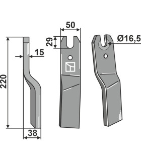 Rotary tine, left model