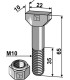 Hammer-head bolt 10x65 with self-locking nut 8.8