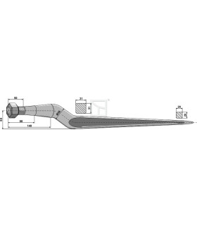 Spjut M20 nr10 820mm &Aring;l&ouml;