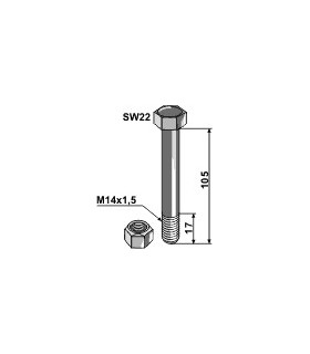 Bult med mutter M14x1,5-10,10