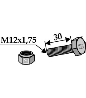 Hexagon Bolt M12x1,75x30  with self-locking nut