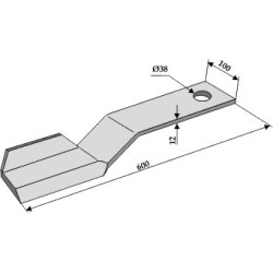 Slaga kniv F. Spearhead 100x12x600 h&ouml;ger
