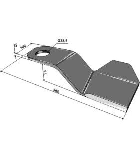 Slaga kniv F. Spearhead 100x12x395 v&auml;nster