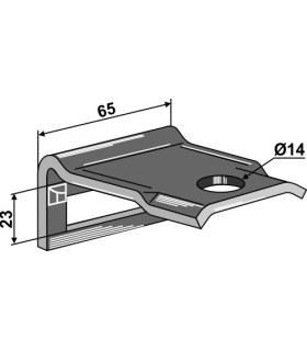 Clamp for  tine 45 x 10